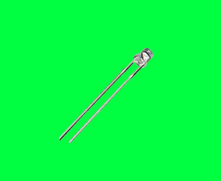 50X 3MM green wide angle flat top led free resistors