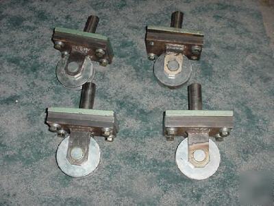 Casters for extrusion downstream equipment