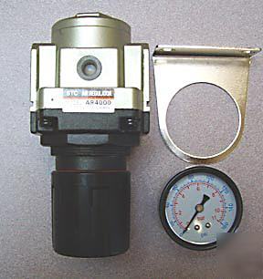 New stc air line regulator w/guage & bracket, 1/2