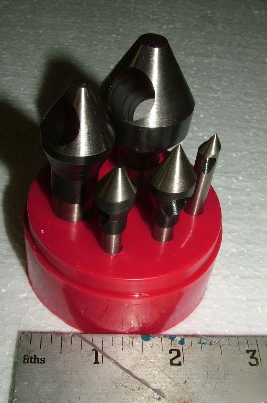 New 5 pc hss counter sink deburring set 60 degree