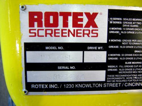 20Ã¢â‚¬Â x 36Ã¢â‚¬Â single deck rotex screener 111A sssl (4829)