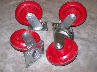 Induthane caster w/ albion L6 swivel mount set of 4 