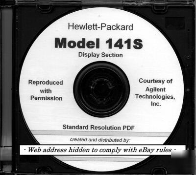 Agilent hp 141S complete service and operation manual
