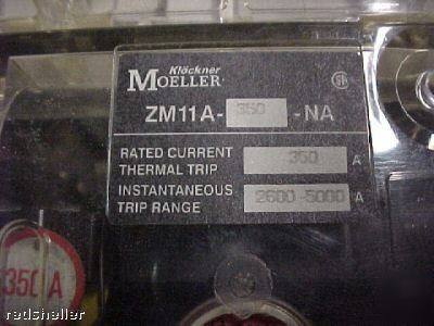  klockner moeller 400 a 3 pole circuit breaker nzm
