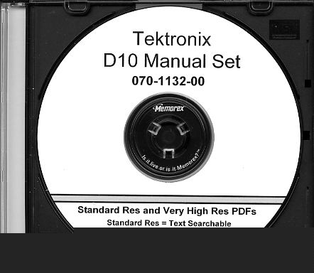 Tek tektronix D10 service and op manual 2 res w/extras 