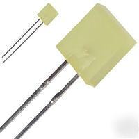 Yellow rectangular led light - 2V, 10-20 ma, 8.0 mcd