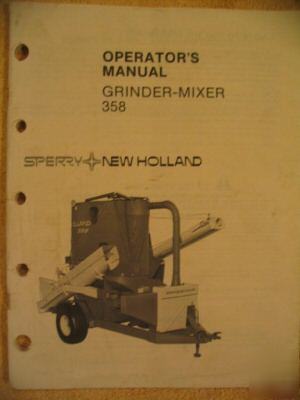 New sperry holland 358 grinder mixer operator manual