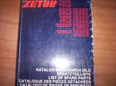 Zetor 7520 to 10540 turbo tractor parts catalogue