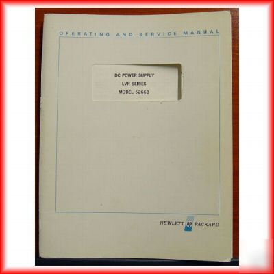 Hewlett packard hp 6266B dc power supply manual HP6266B