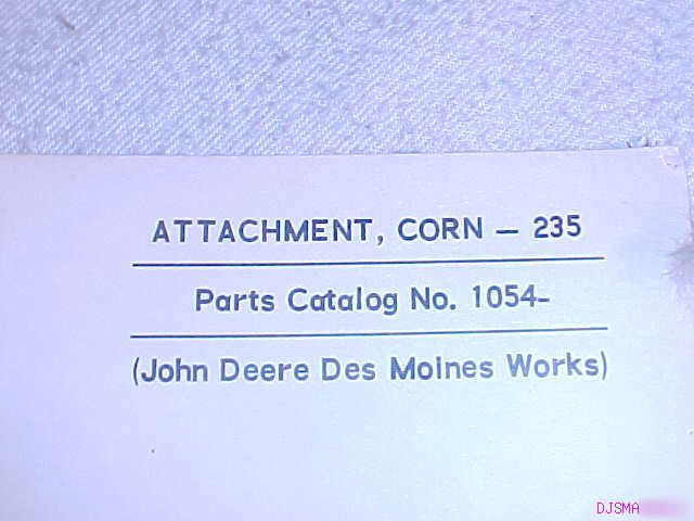 John deere 235 corn attachment parts catalog