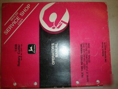 John deere 1408 rotary cutter mower operators manual