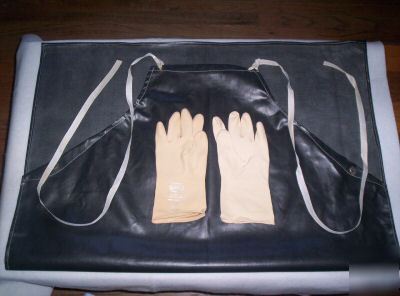 New acid/oil resistant heavy-duty apron & gloves- - E85