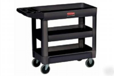 Rubbermaid utility cart mobile shelf push storage unit