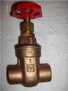 New 1 inch milwakee made in usa brass sweat gate valve