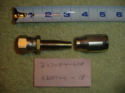 Qty 1 ** weatherhead # 24708N-608 fitting for # 8 hose