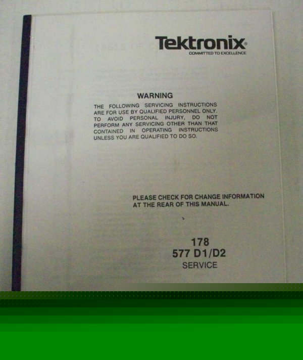 Tektronix 178 577 D1/D2 instruction manual - $5 ship 