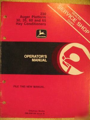 John deere 2280 2320 2420 230 auger platform ops manual
