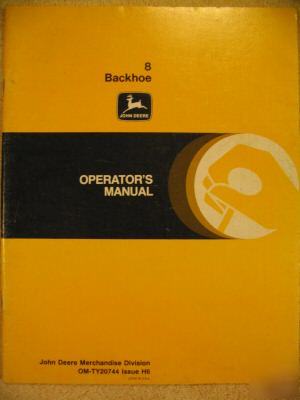 John deere 8 backhoe for 850 950 1050 575 675 op manual