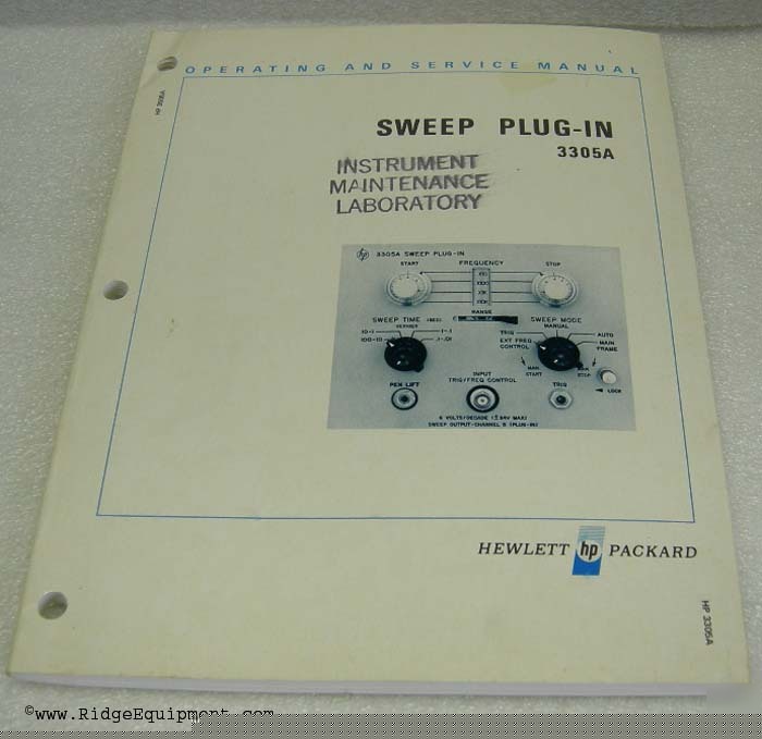 Hp 3305A sweep plug-in operating & service manual []