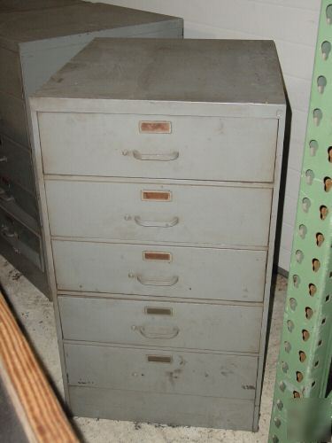 Metal storage cabinets - 5 drawers each. 