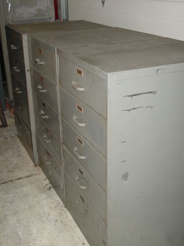 Metal storage cabinets - 5 drawers each. 