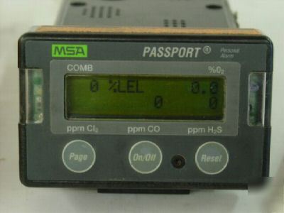 Msa passport 7321L combustible gas detector alarm w/+