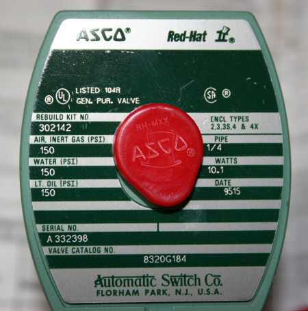 Asco redhat 3-way brass solenoid valve 8320G184 