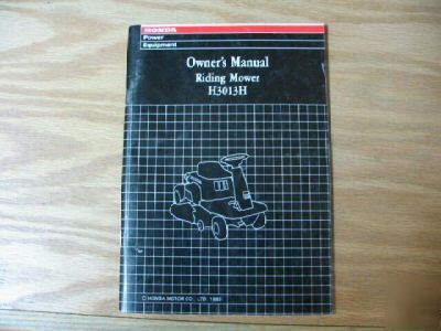 Honda H3013H riding mower owners manual