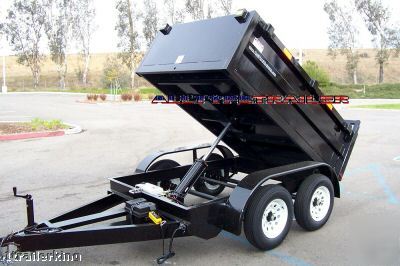 2008 enclosed box utility cargo landscape dump trailer