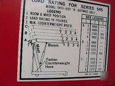 6000LBS thern floor crane hoist engine crane model 5450