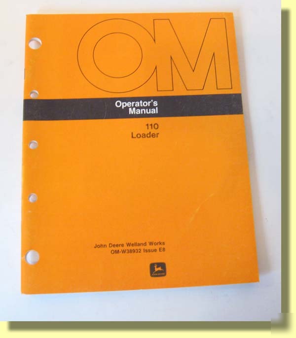 John deere operator manual 110 loader