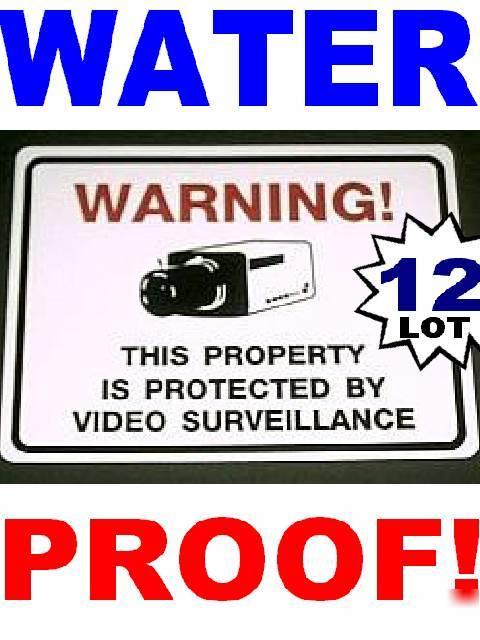 Lot of 12 security surveillance system warning stickers