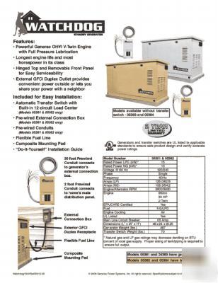 New generac watchdog 15KW home standby generator 