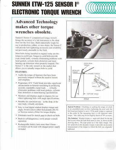 Sunnen ingersoll rand expert computerized torque wrench