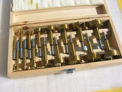 16 pcs hss forstner bit set tin coated case included