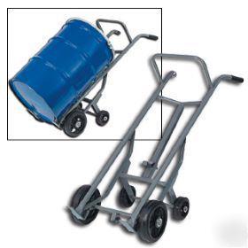 Cradle combo drum hand truck, 4 wheels, 30 or 55 gallon