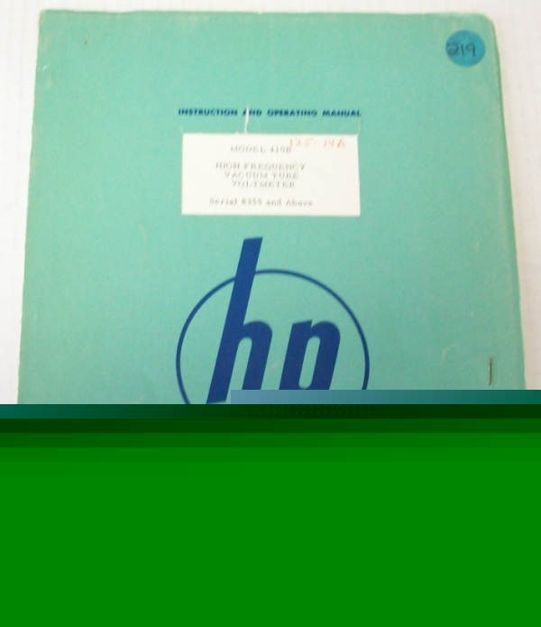 Hp 410B high frequency vacuum tube voltmeter op/svc man