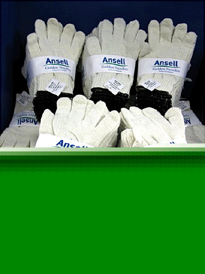 144 pair lot ansell golden needles knit work gloves SZ9