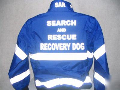 Recovery dog, reflective sar recovery dog jacket, xxxl