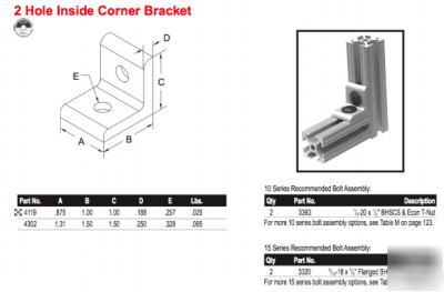 New 4 (#4119) 2-hole inside corner brackets(80/20 inc)