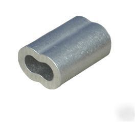 Aluminum sleeves for wire rope, sizes 1/16