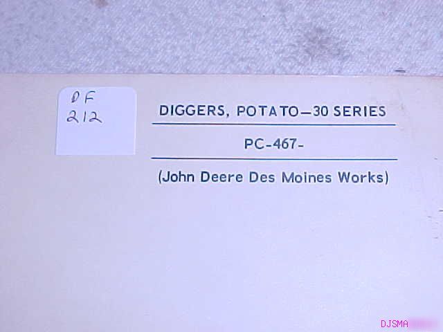 John deere 30 series potato diggers parts catalog