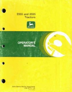 John deere operators manual for 2355 2555 tractors g