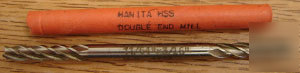 1PC hanita 11/64 double end mill 4FL 3/16