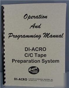 Di-acro c/c tape system inst. & programming manual