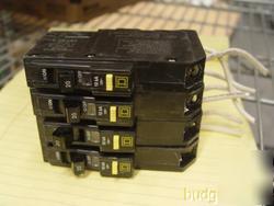 Lot of 4 square d 20A 120V 10KA circuit breaker ad-684