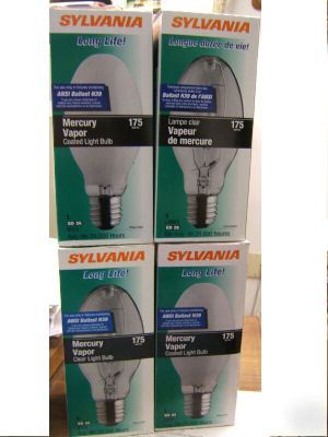 Lot (4) mercury vapor 175WATT lamp bulb H39KC-175/dx/rp