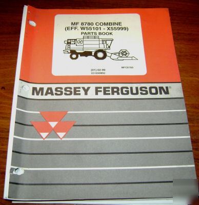 Massey ferguson 8780 combine parts catalog book mf