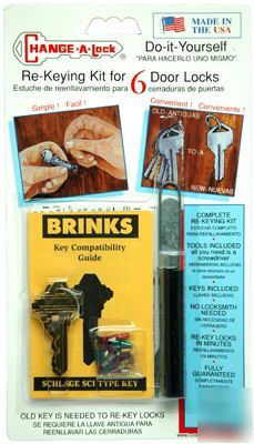 Rekey kit for brinks 5 pin locks - special order