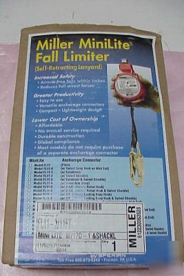 New miller minilite fall limiter self retracting in box